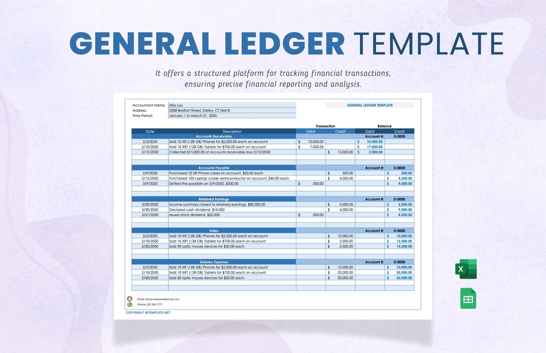 Ledger Templates In Excel FREE Download Template