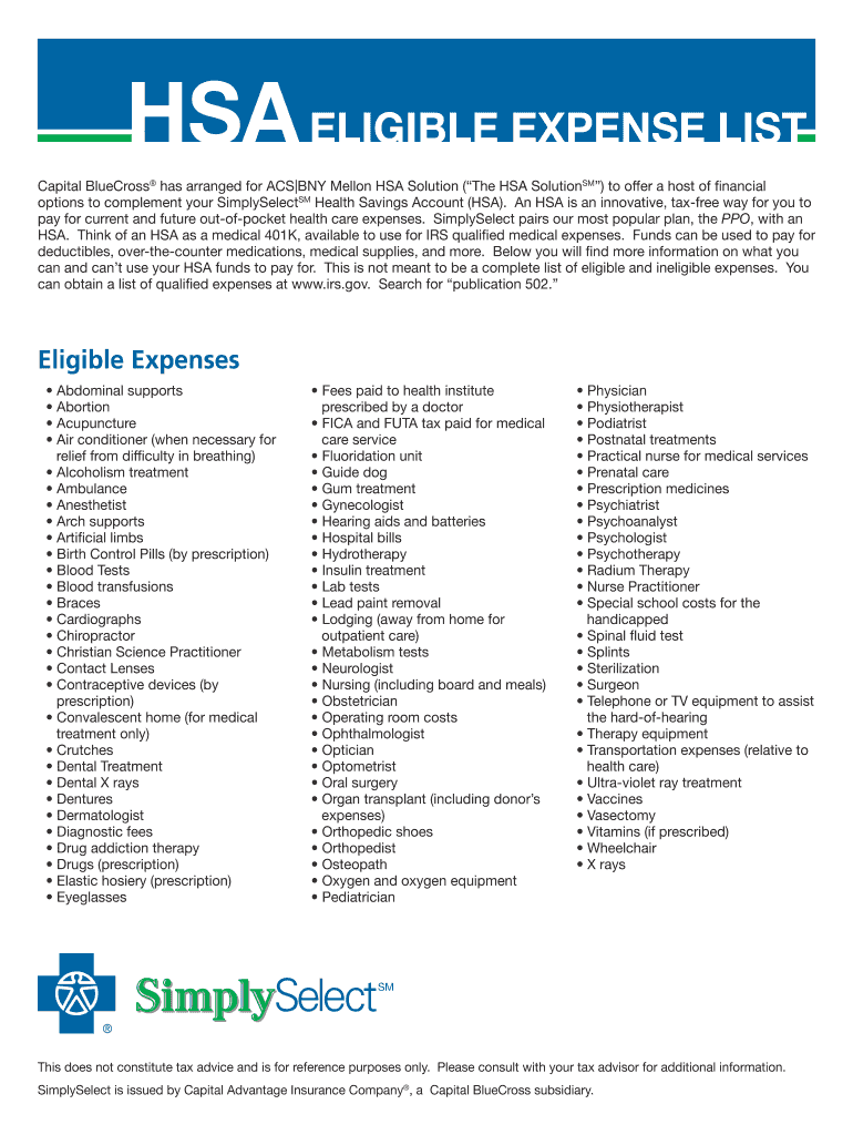 List Of Hsa Eligible Expenses 2025 Celeste Wood