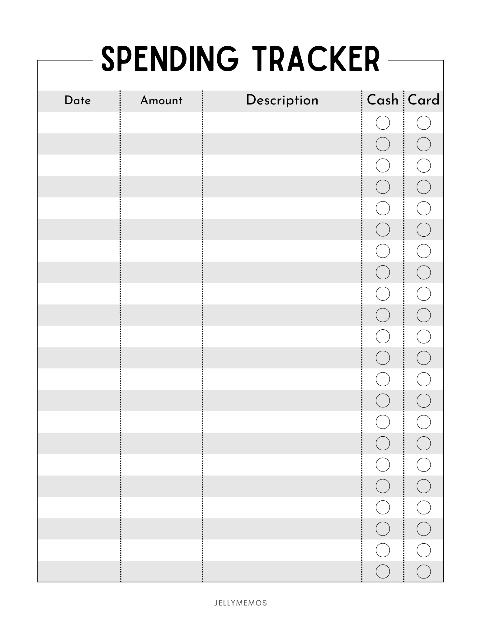Log Your Expenses With This Printable Spending Tracker Perfect Monthly 