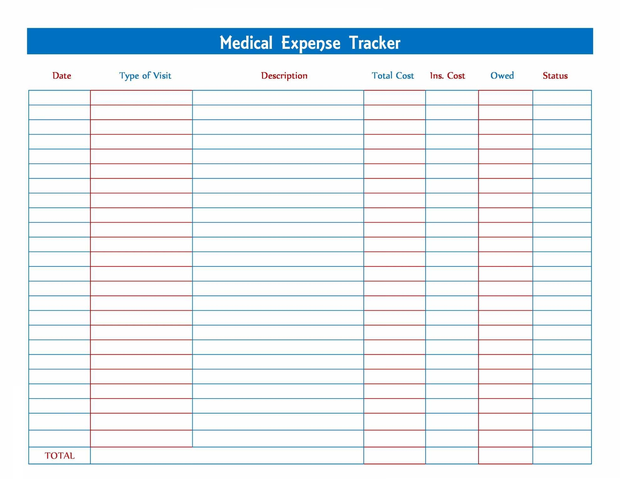Medical Expense Spreadsheet Templates Google Spreadshee Medical Expense 