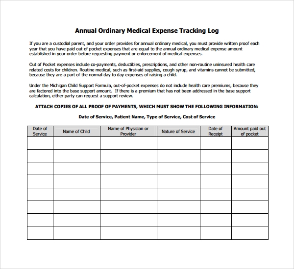 Medical Expense Tracker Printable Sereforyou