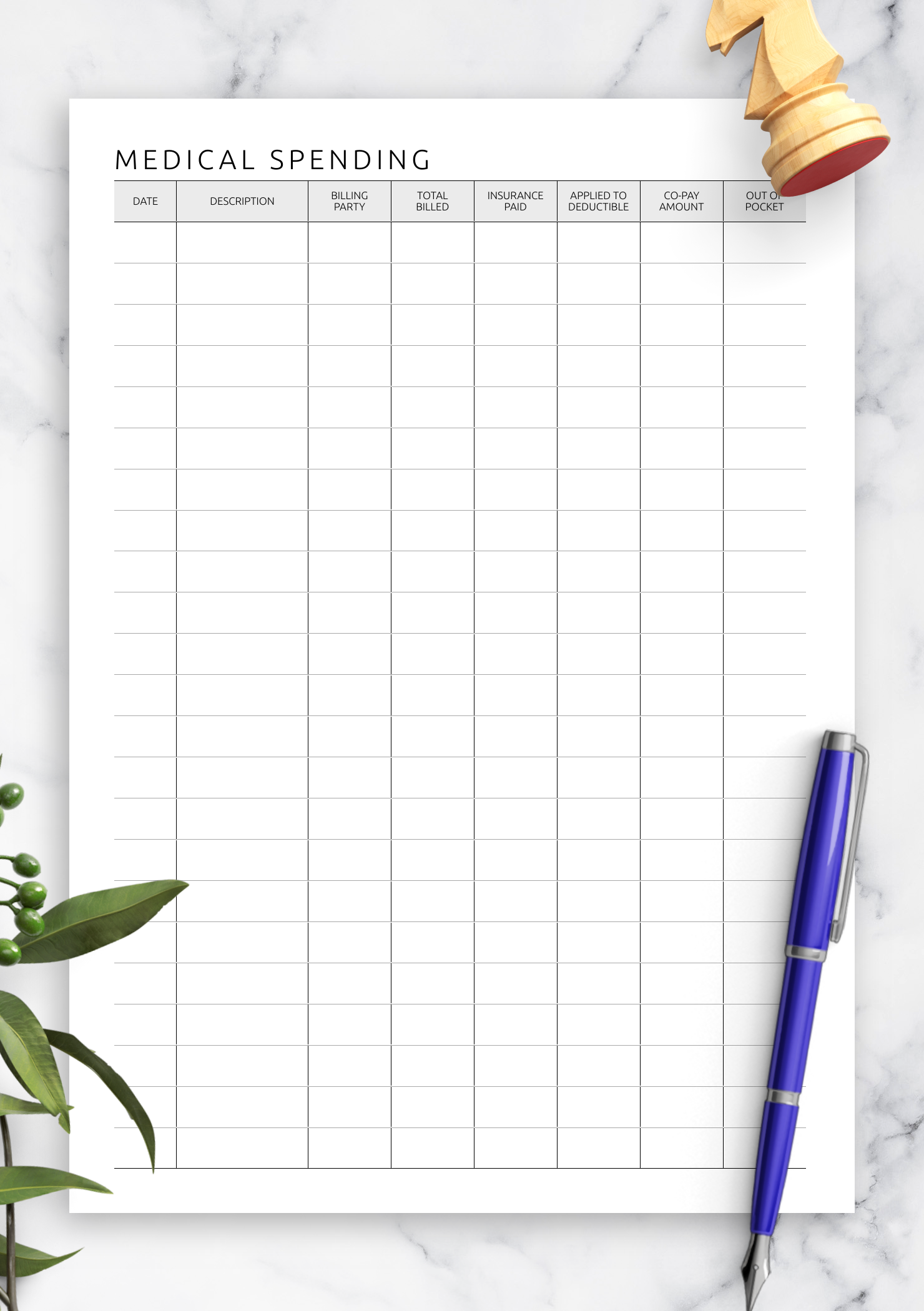 Medical Expense Tracker Printable Sereforyou