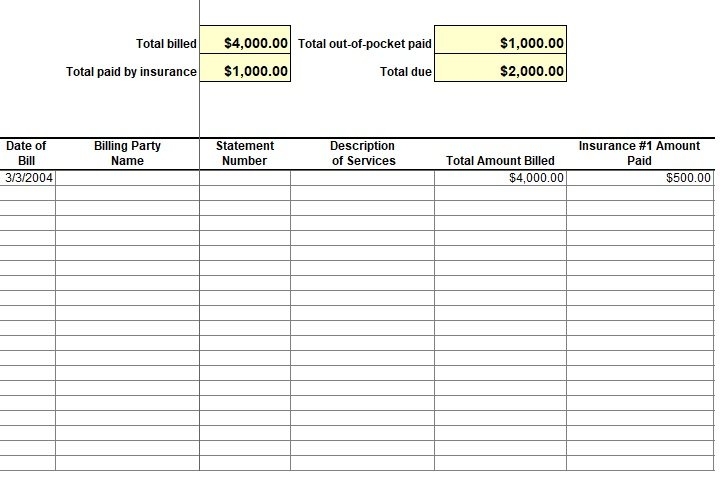 Medical Expense Tracker Printable Teenrolf