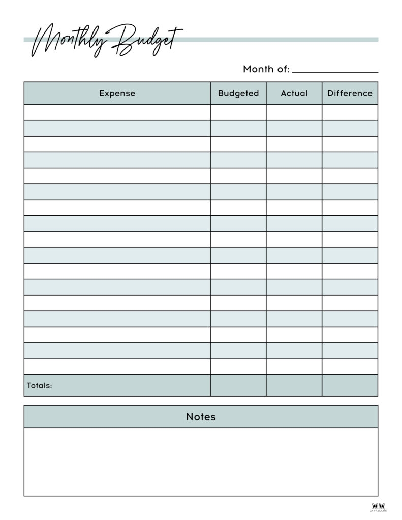 Monthly Budget Planners 20 FREE Printables Printabulls Worksheets 