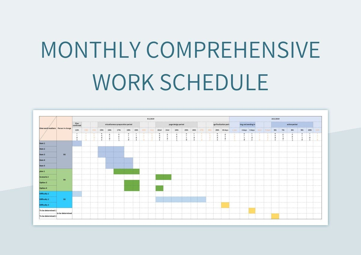 Monthly Cl Schedule Template Excel Infoupdate