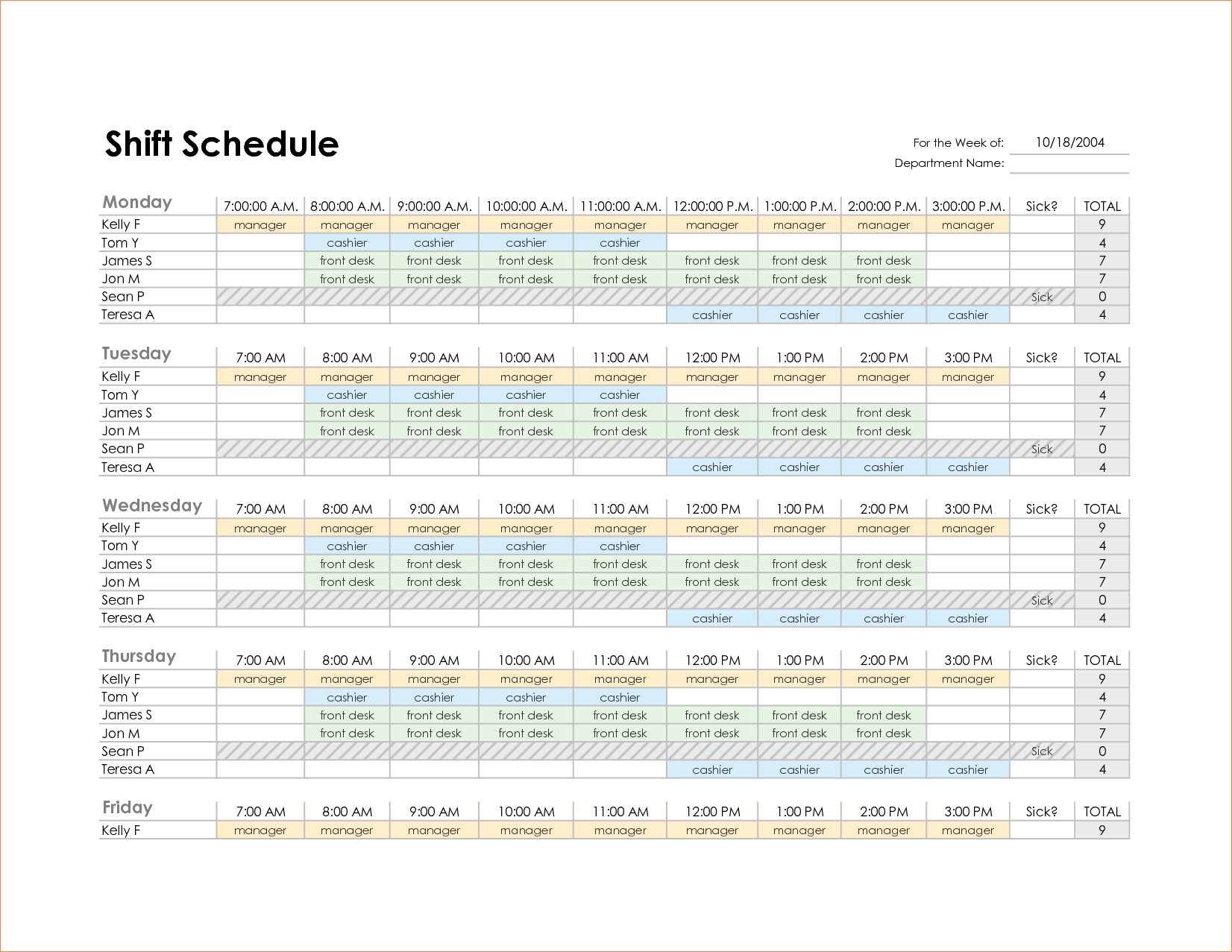 Monthly Employee Schedule Template Excel Printable Receipt Template
