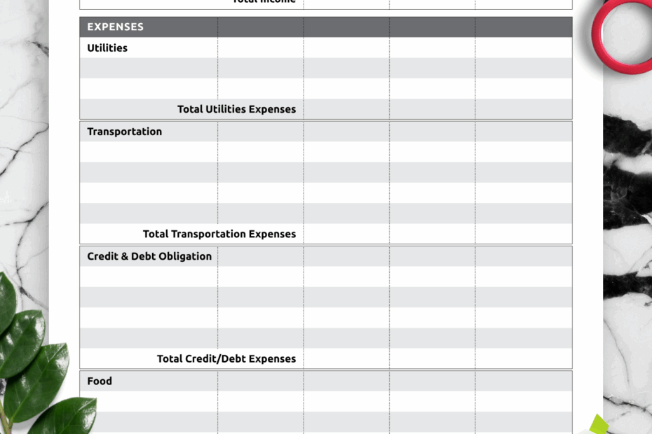 Monthly Expense Calendar Clare Desirae