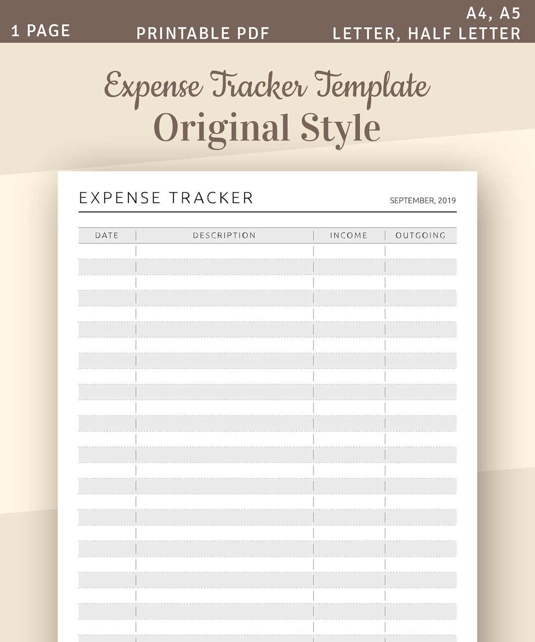 Monthly Expense Tracker Template Printable Monthly Budget Income 