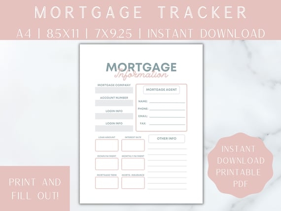 Morgage Loan Expense Tracker Printable Ballsfeet