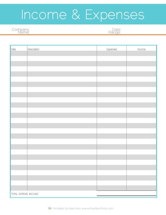 Morgage Loan Expense Tracker Printable Free Pakfess
