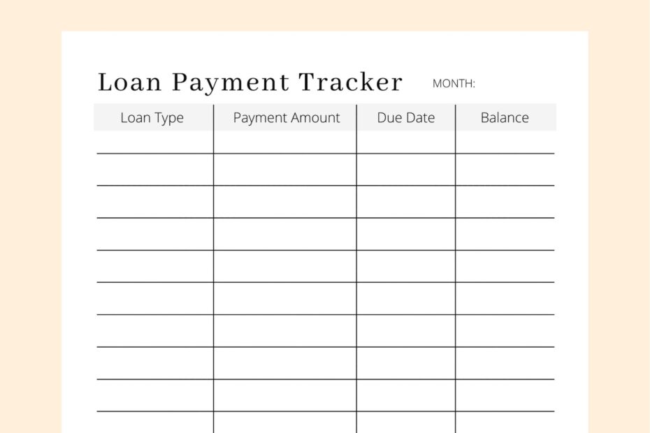 Morgage Loan Expense Tracker Printable Free Riskisse