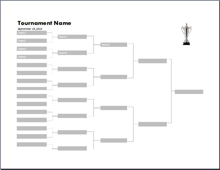 MS Excel Tournament Bracket Templates Download File