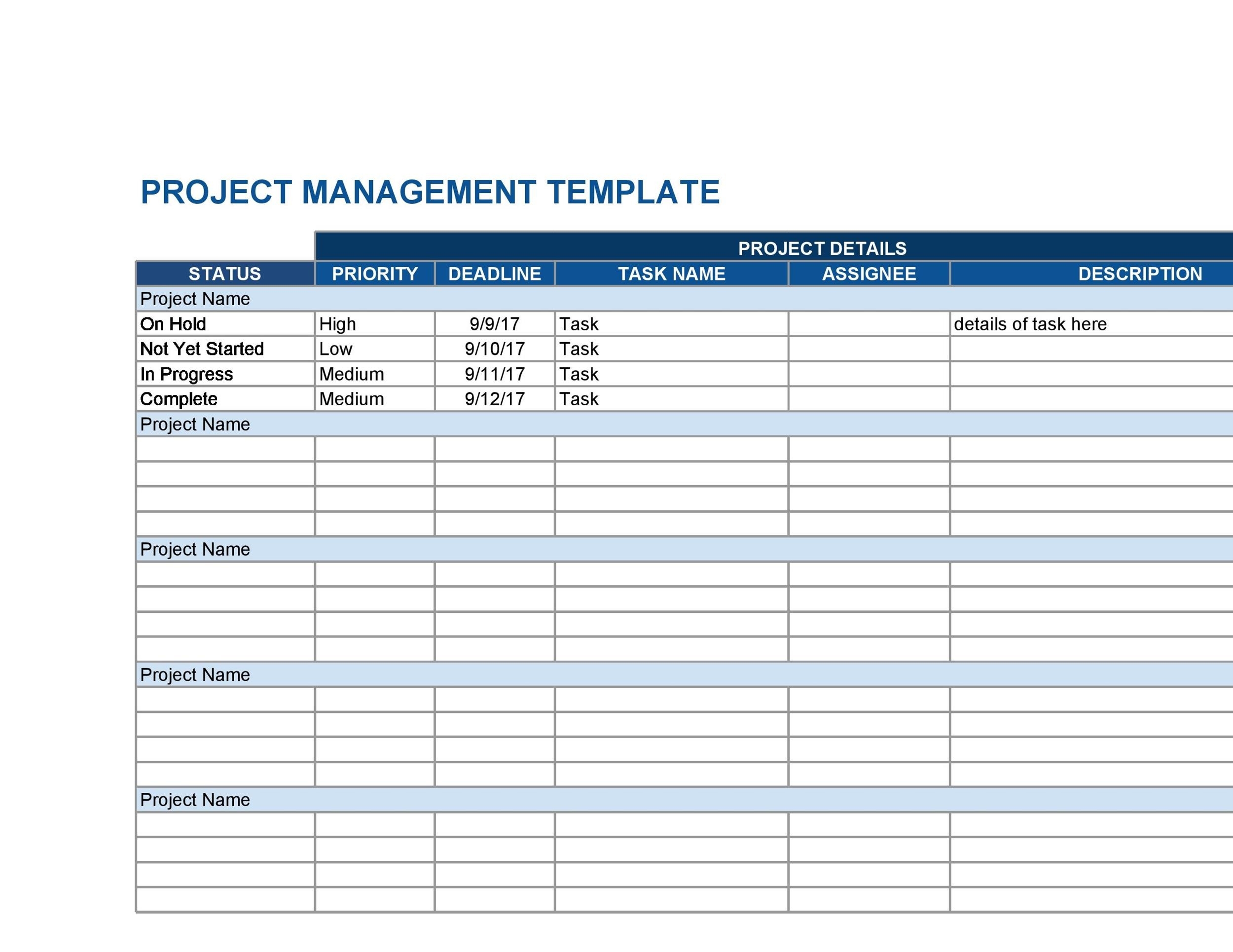 Multiple Project Tracking Template Excel Printable Receipt Template Riset