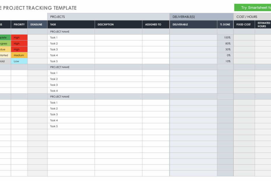 Multiple Project Tracking Template Excel Templates