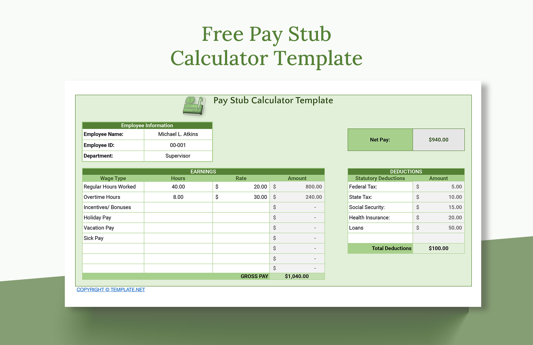 Pay Stub Calculator Template In Excel Google Sheets Download Pay Stub Calculator Template In Excel Google Sheets Download