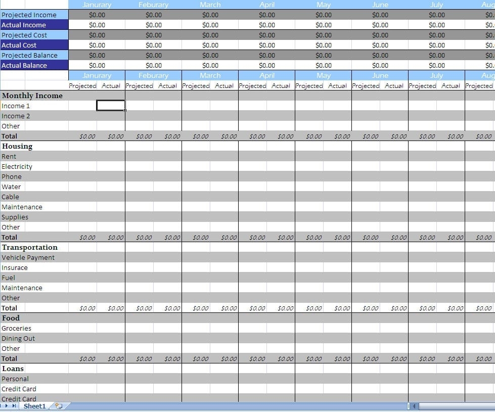 Personal Finance Excel Template Management And Leadership