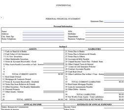 Personal Financial Statement Template Excel ExcelTemplates