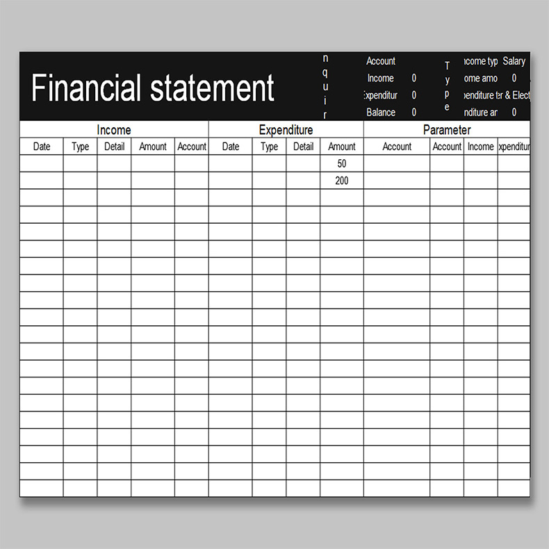 Personal Financial Statement Template Excel