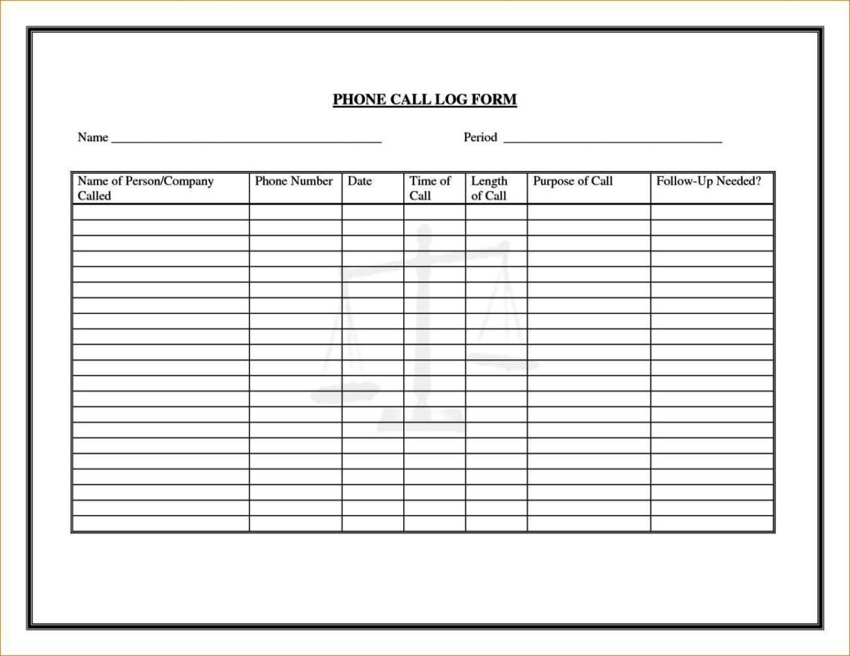 Phone Log Template Excel Phone Log Template Excel