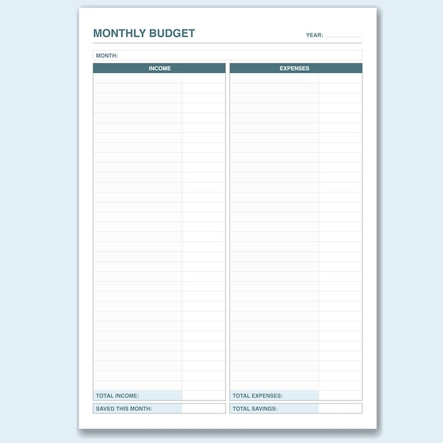 Premium Vector Monthly Budget Tracker Of Income And Expenses 