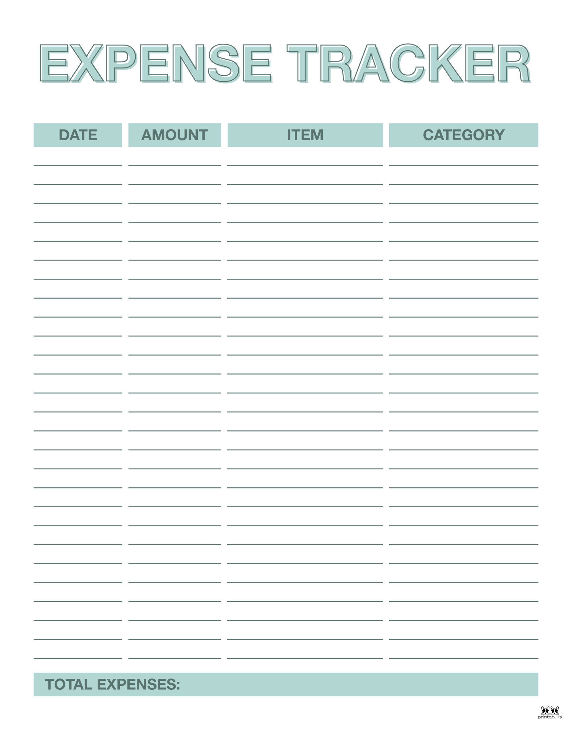 Printable Bill Tracker Daily Expenses Tracker Printable Black And White 