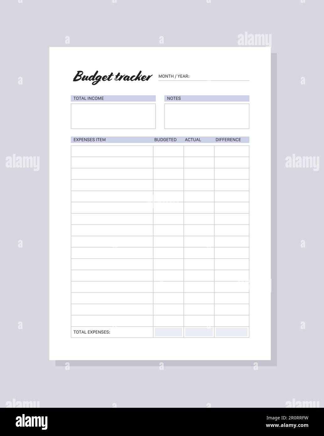 Printable Budget Tracker Template For Keeping Track Of Personal 
