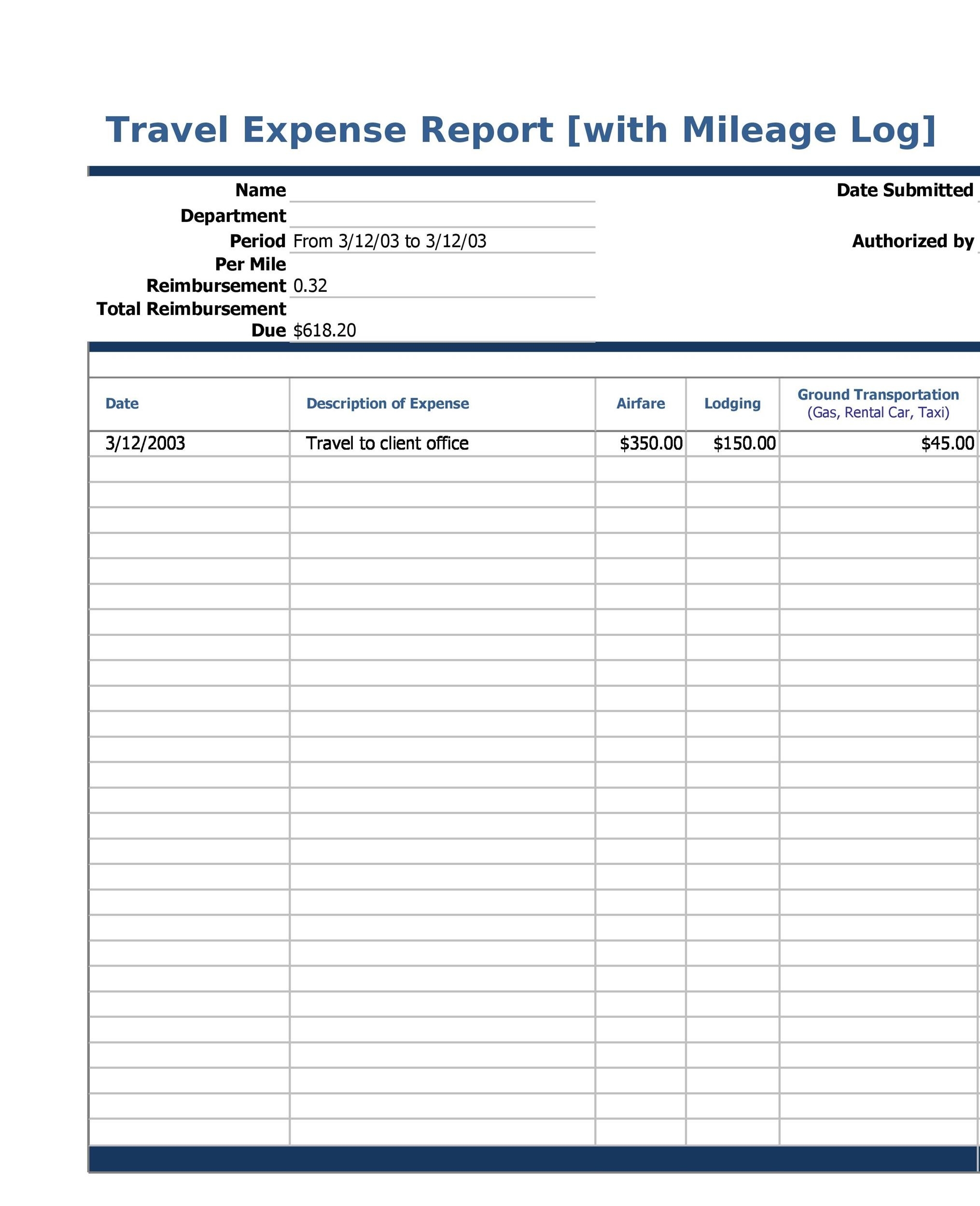 Printable Expense Form Printable Expense Form