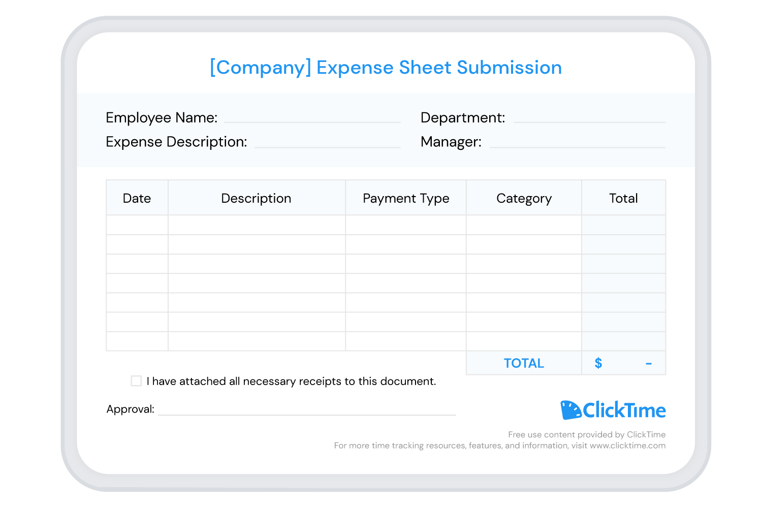 Printable Expense Report Form Printable Forms Free Online