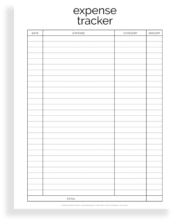 Printable Expense Trackers