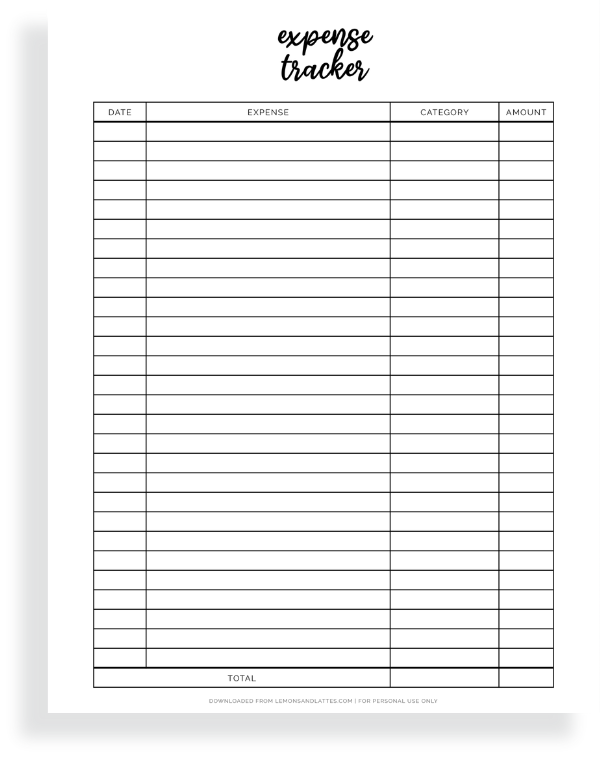 Printable Expense Trackers Artofit