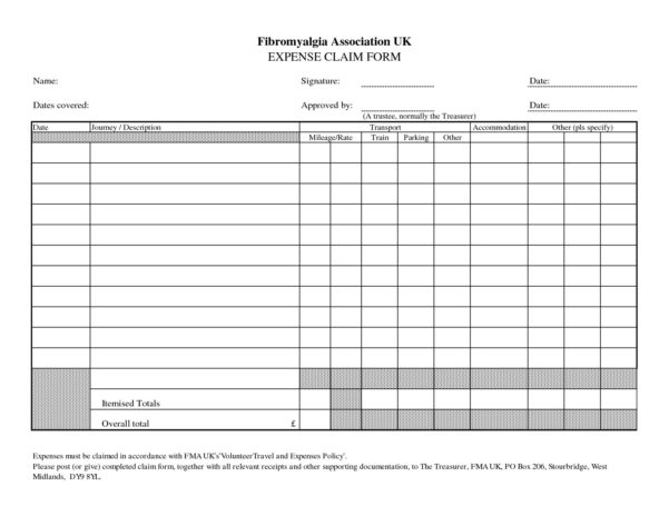 Printable Form For Expenses Self Employed Taxpayers Printable Forms 