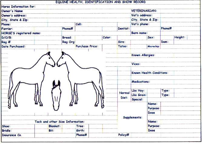 Printable Horse Record Forms Printable Forms Free Online