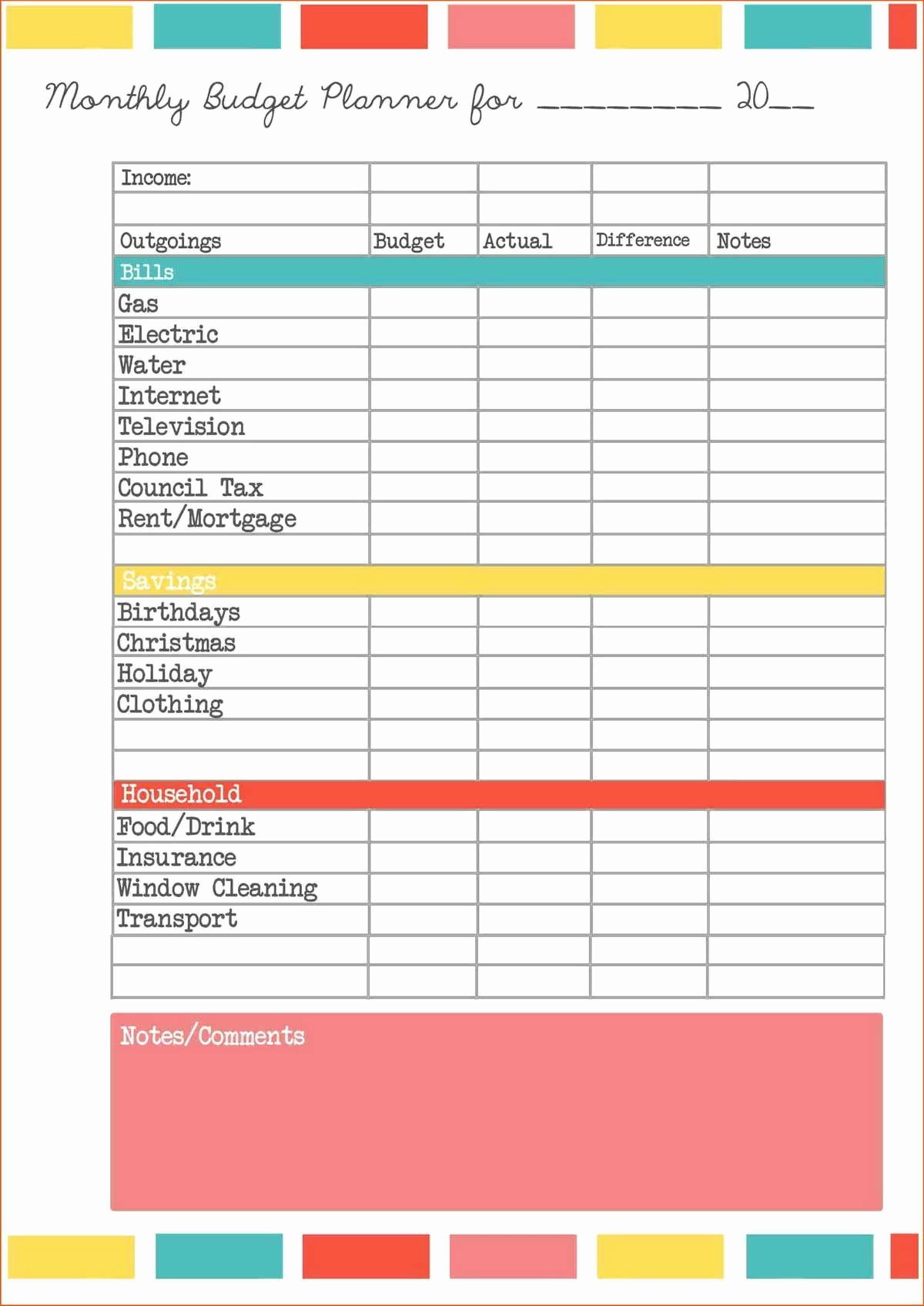 Printable Income Expense Sheet Daxhouses