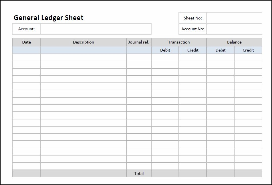 Printable Ledger Pages