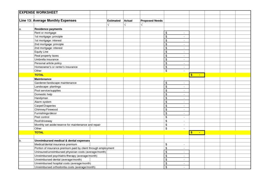 Printable Monthly Expense Sheet Budgeting Worksheets