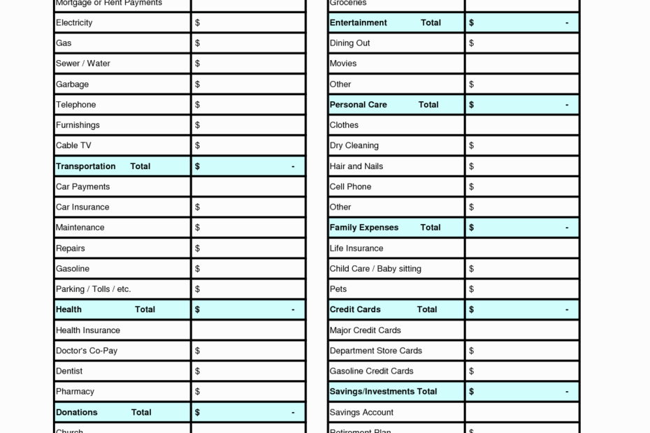 Printable Monthly Expense Sheet Budgeting Worksheets