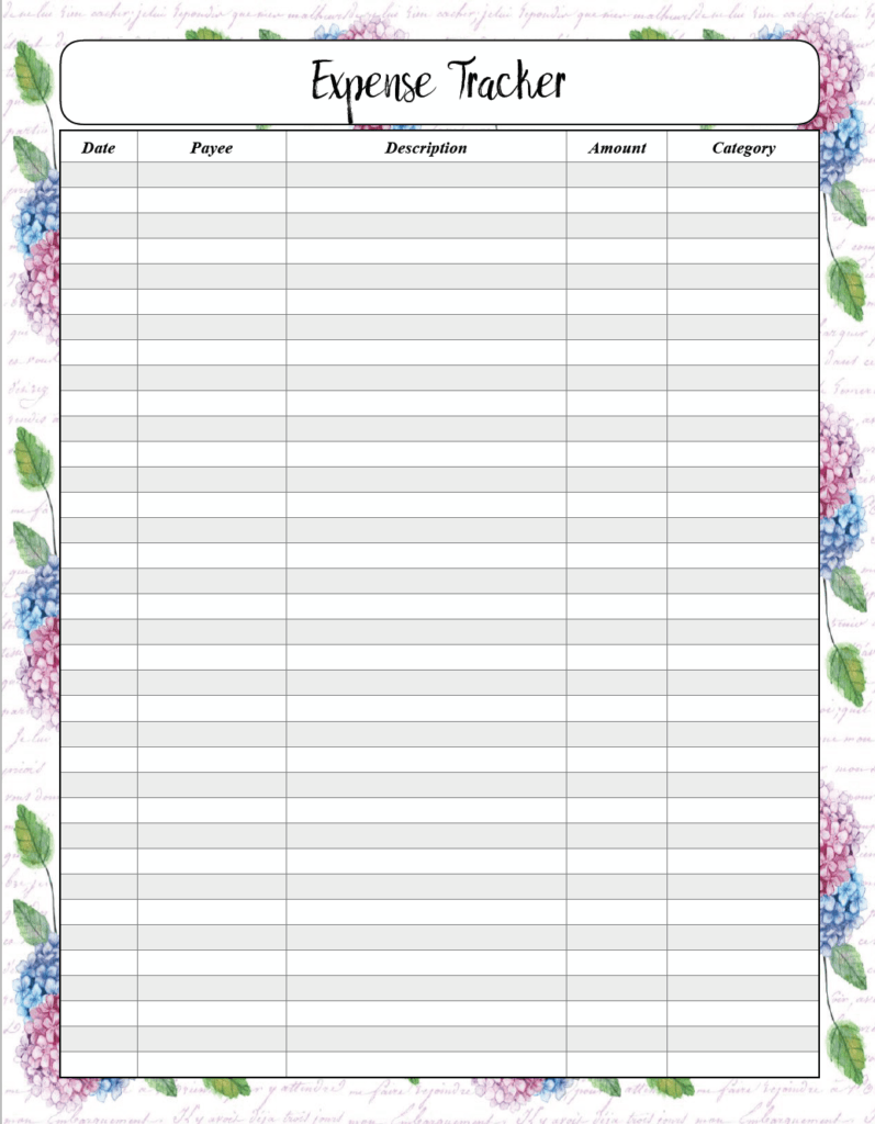 Printable Weekly Expense Tracker Issemc