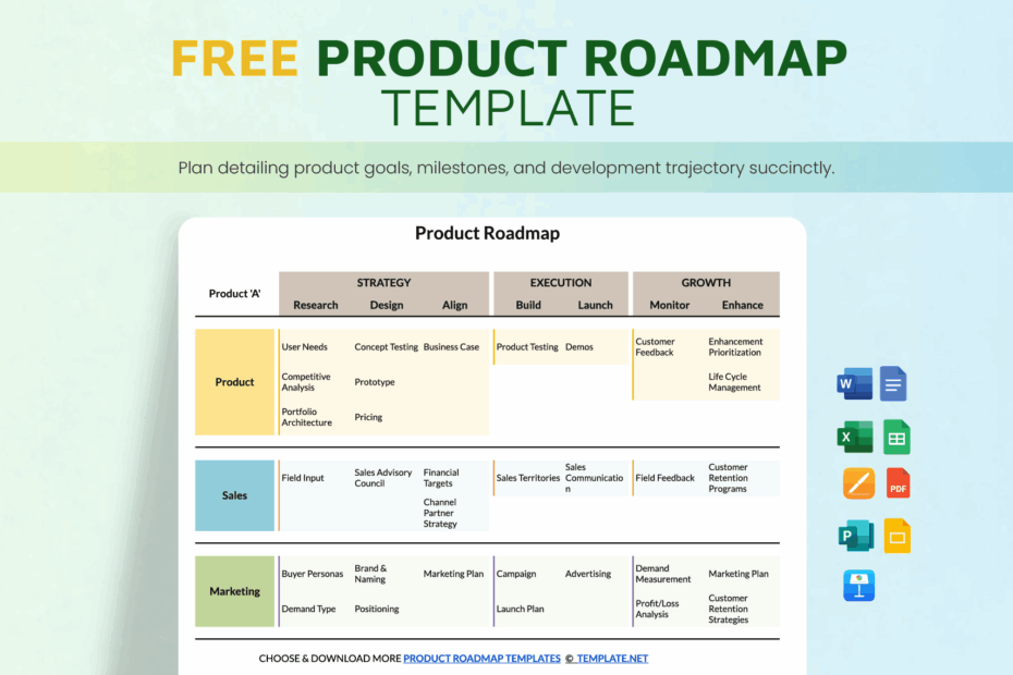 Product Roadmap Template In Excel FREE Download Template