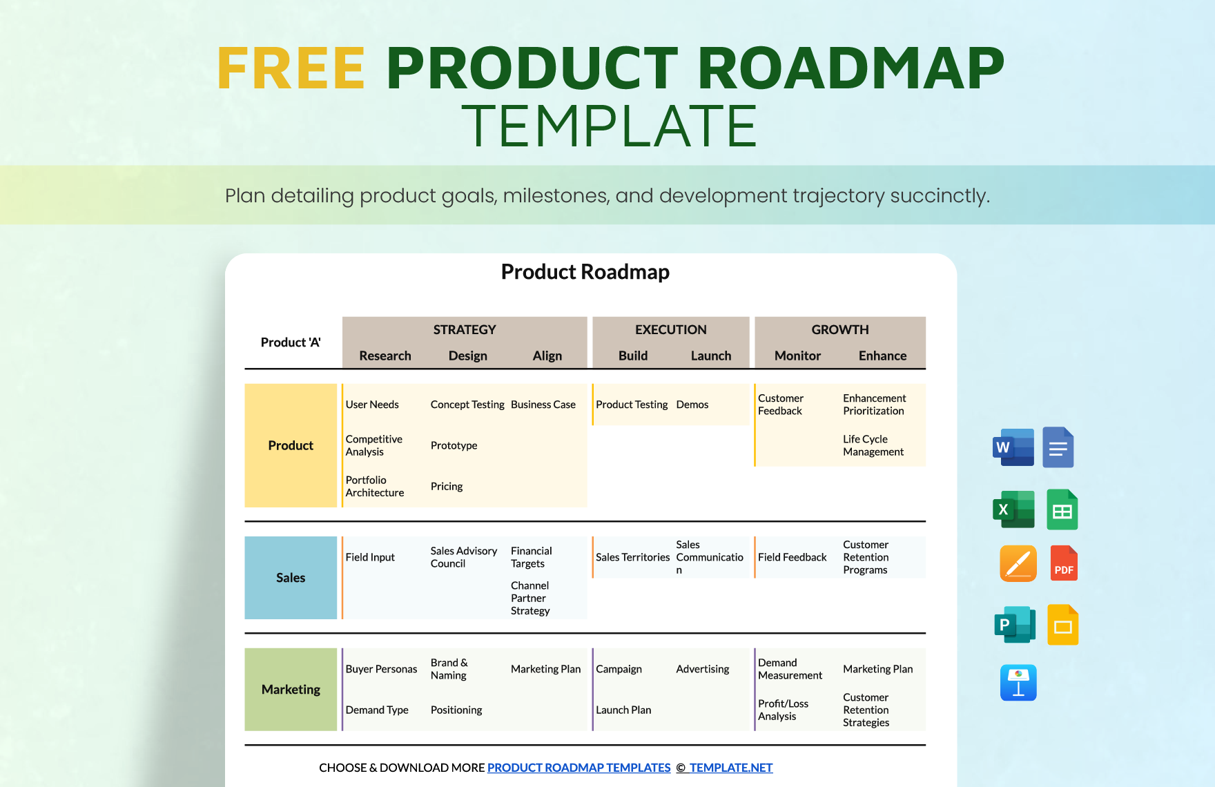 Product Roadmap Template In Excel FREE Download Template