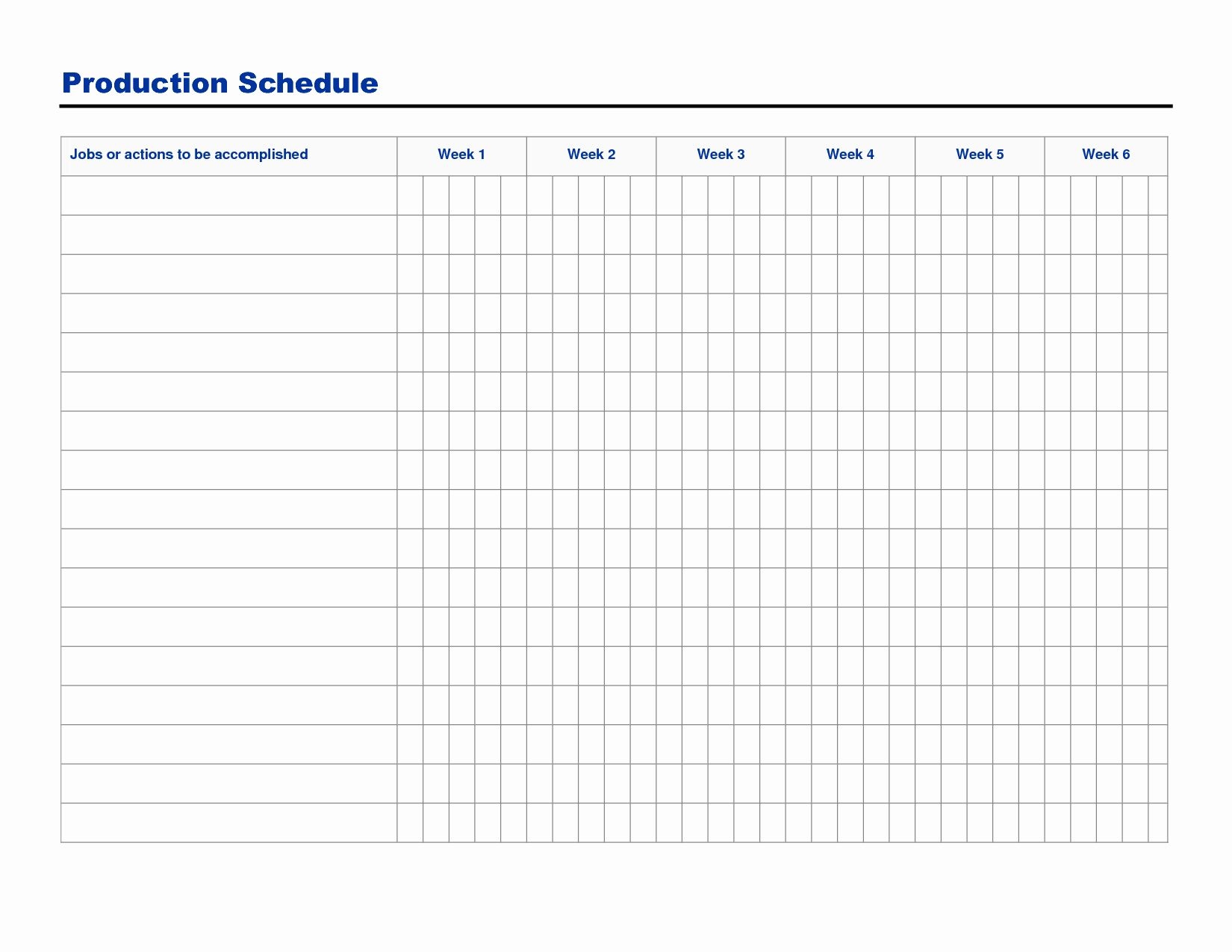 Production Schedule Excel Template New Free Printable Production 