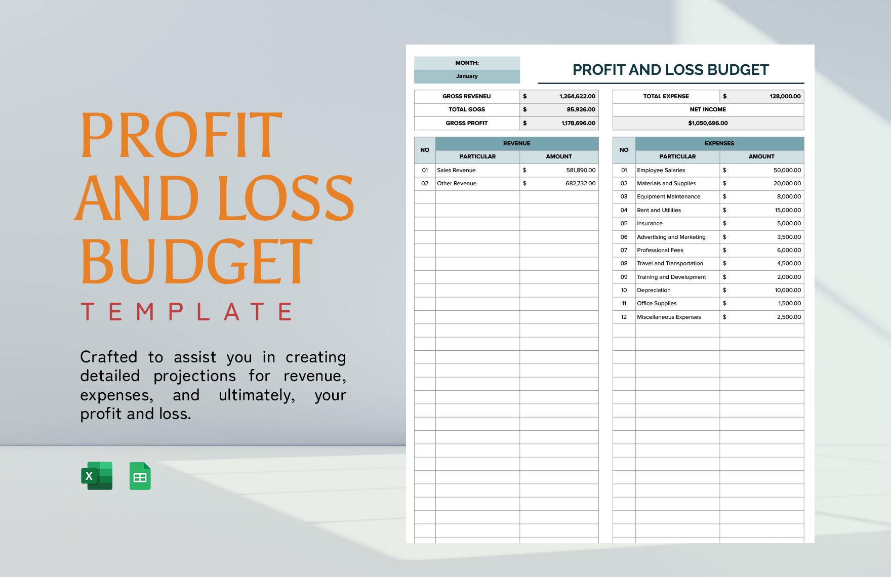 Profit Templates In Excel FREE Download Template
