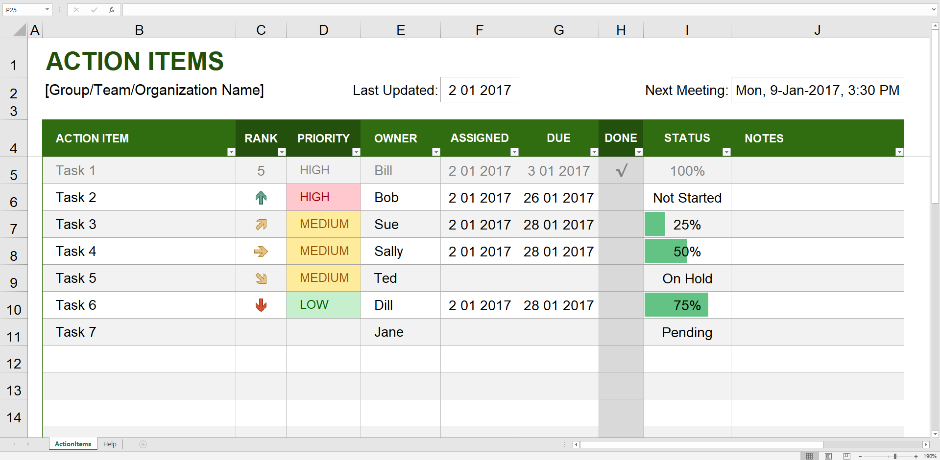 Project Management Excel Templates