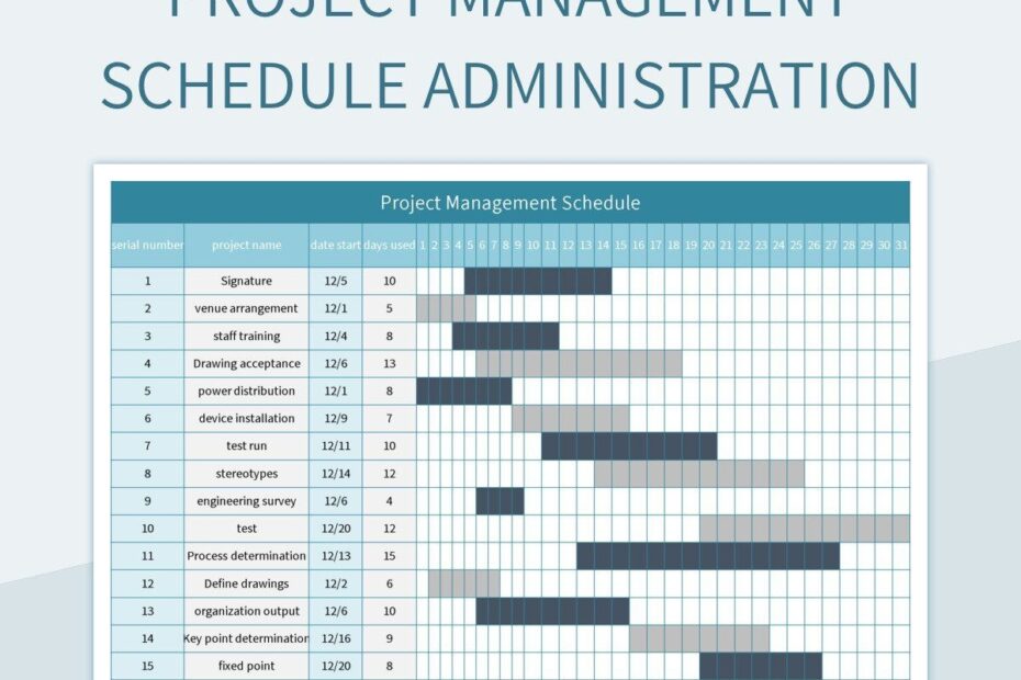 Project Management Schedule Template Excel