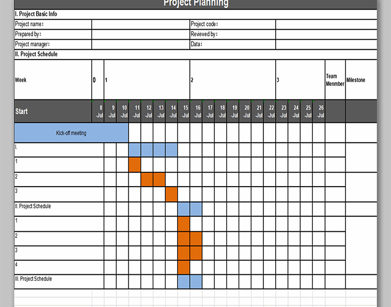 Project Planning Template Excel Free