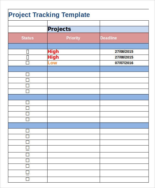 Project Tracker Excel Template