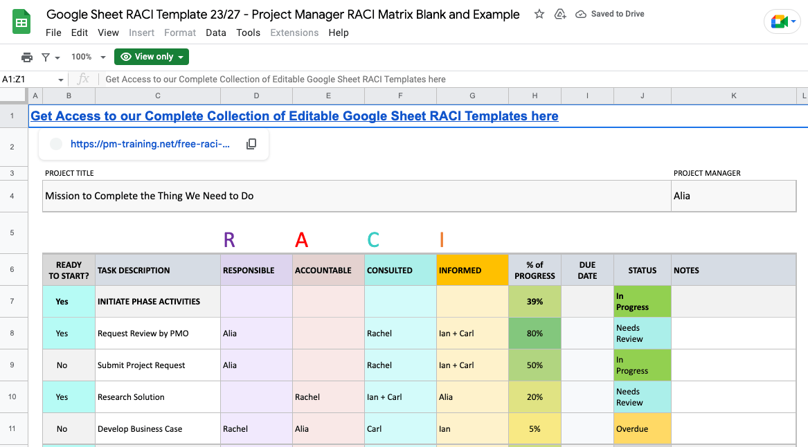 Raci Chart Template Excel Raci Excel Template