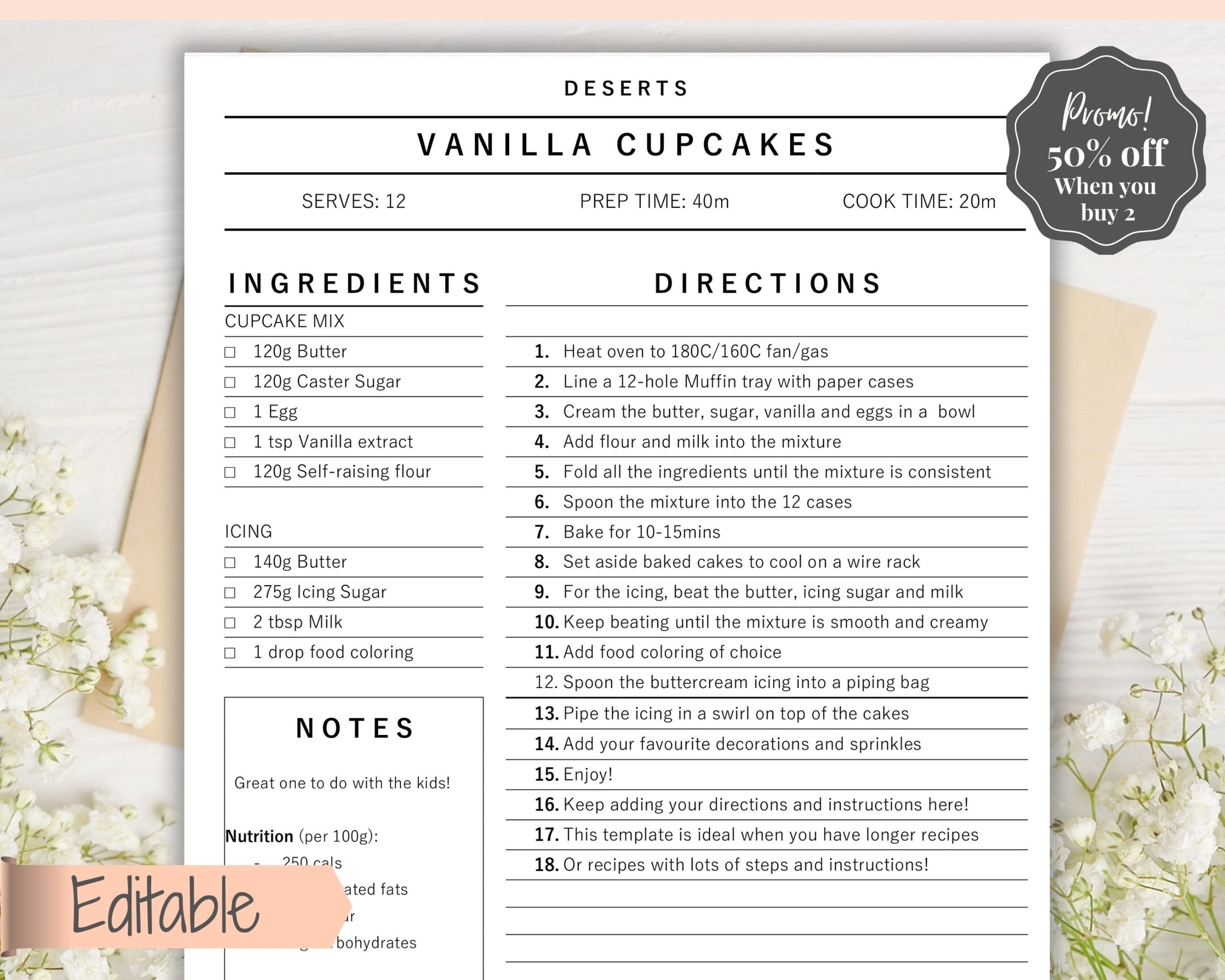 Recipe Template Excel Recipe Template Excel