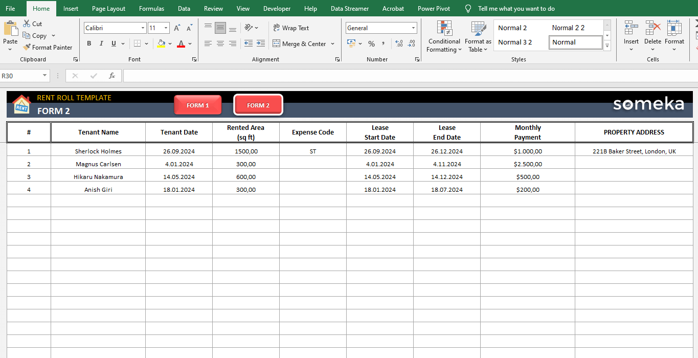 Rent Roll Template Free Printable Forms 