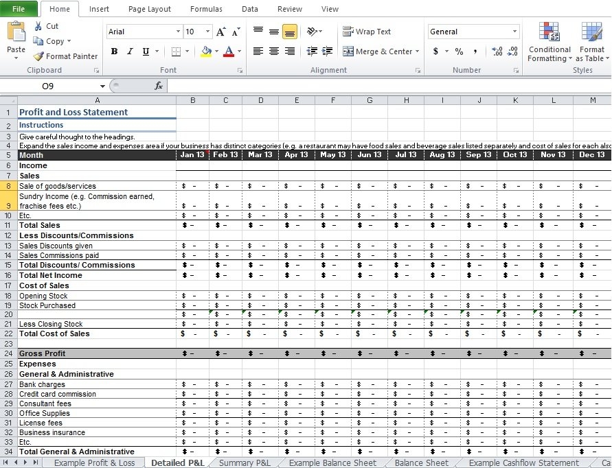 Restaurant Profit And Loss Statement Template Excel Excel TMP