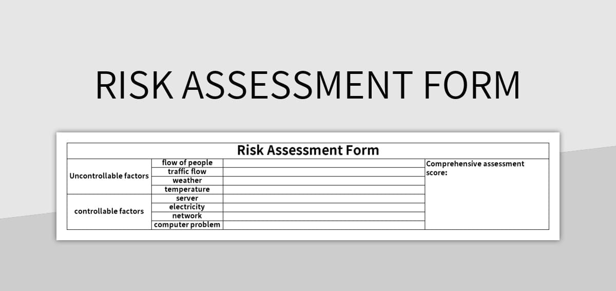 Risk Assessment Form Schedule Excel Template And Google 56 OFF